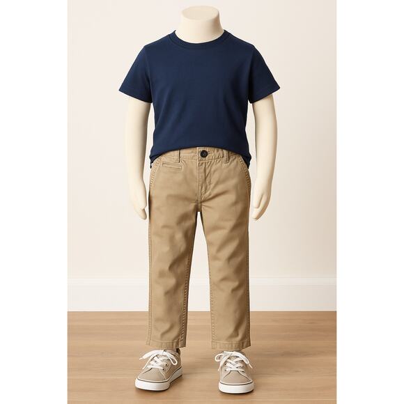 GAP Kids Straight Fit Khaki Pants Size 5 Stretch Beige Boys School Chinos - Picture 1 of 6